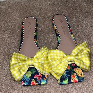 Betsey Johnson Floral Slides